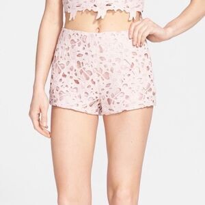 ASTR Pink Crochet Floral Shorts Large